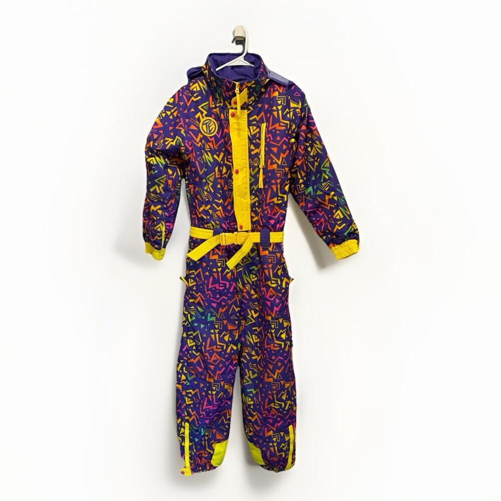 Tipsy Elves Ski Suit Snowsuit One Piece Retro Snow Bib Zero Chill Neon Size XS